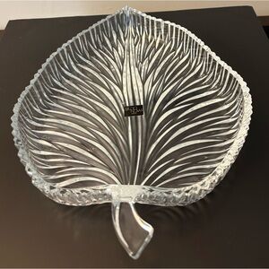 Studio Nova Summer Leaf Design Clear Crystal Dish - Gently Used